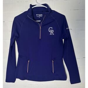 Columbia Colorado Rockies pullover, purple, women’s size small.